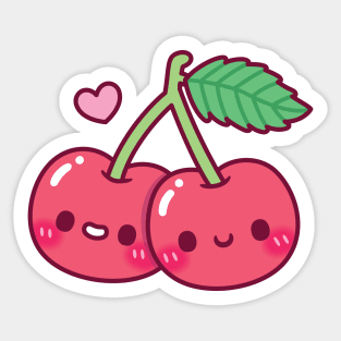 Cute Pair Of Red Cherries Sticker